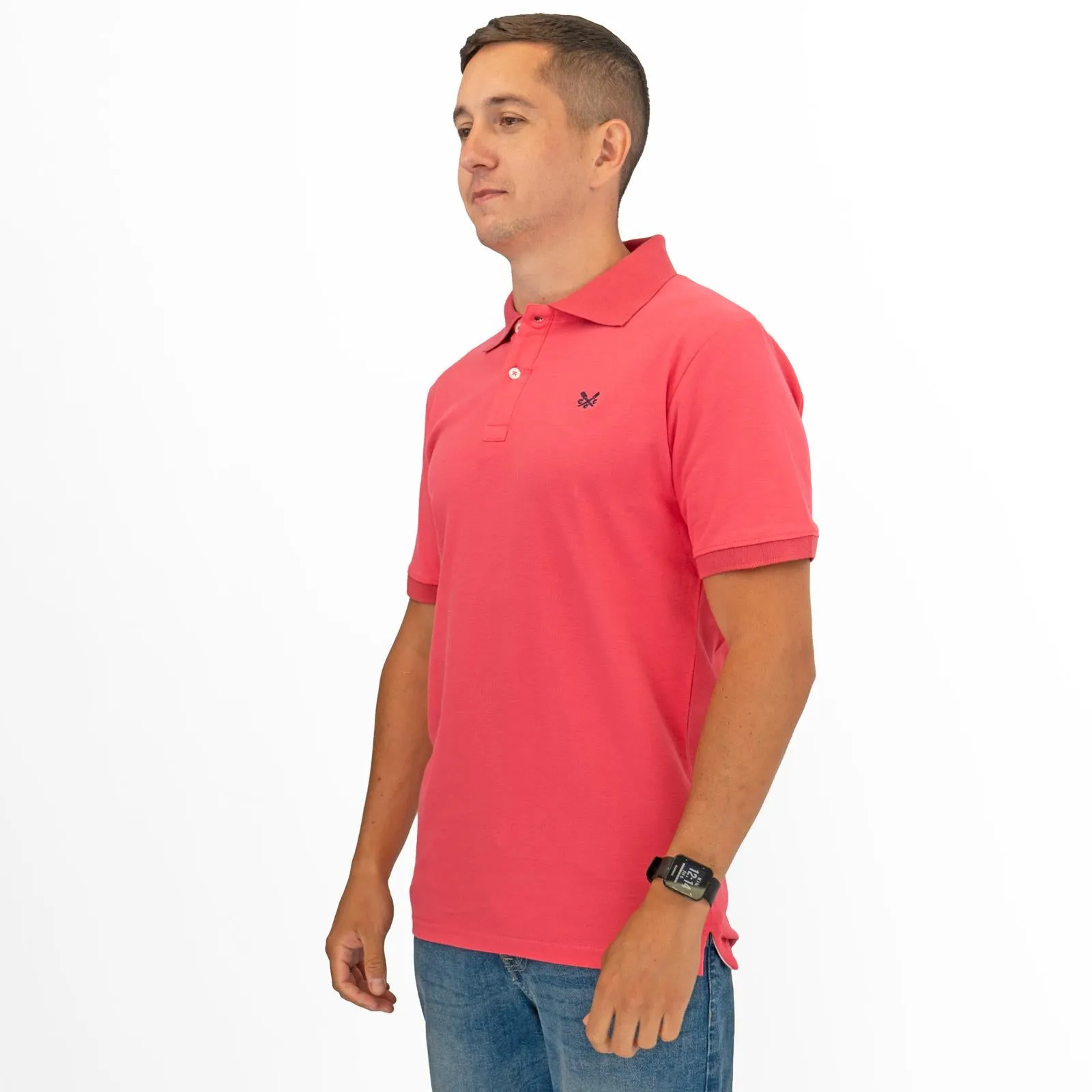 Crew Clothing Company Lightweight Polo Shirt Pink