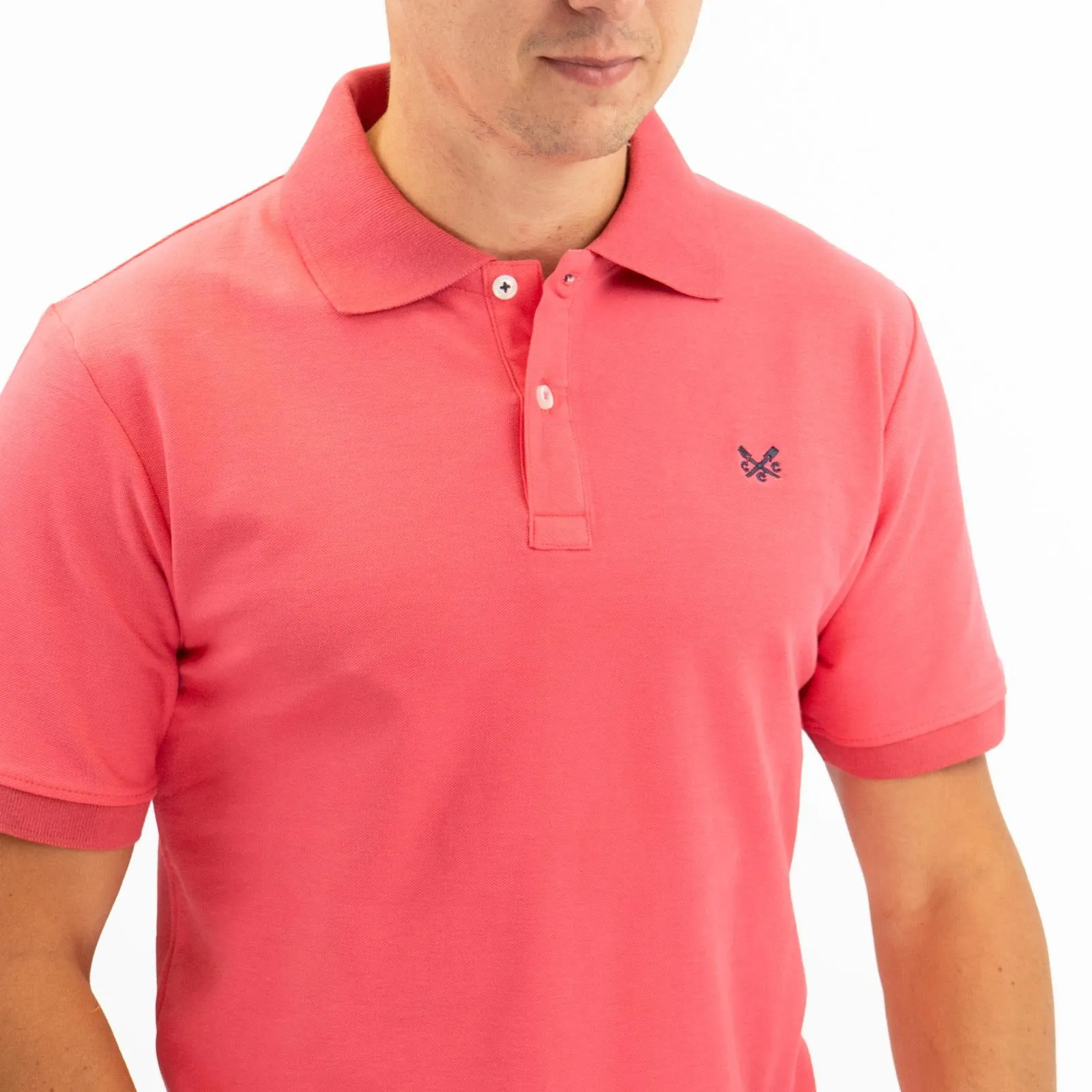 Crew Clothing Company Lightweight Polo Shirt Pink