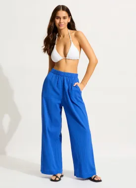 Crinkle Beach Pant - Azure