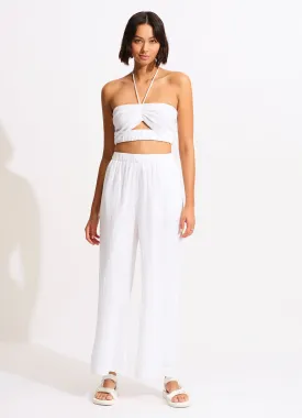 Crinkle Beach Pant - White