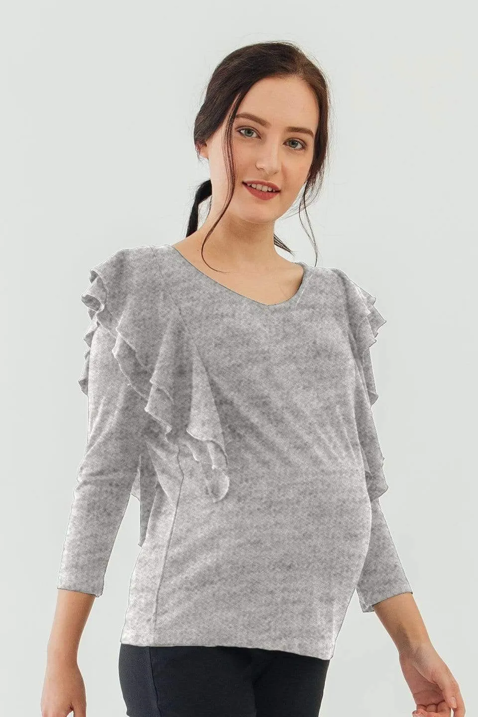 Dania Nursing Top Heather Grey