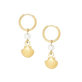 Dory Pearl Hoop Earrings