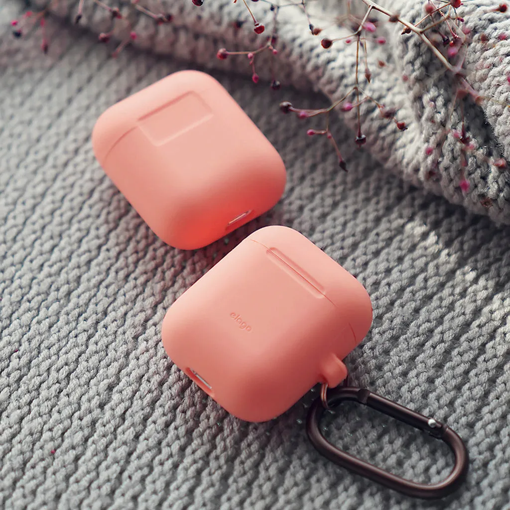 Elago 1 & 2 AirPods Silicone Case - Peach