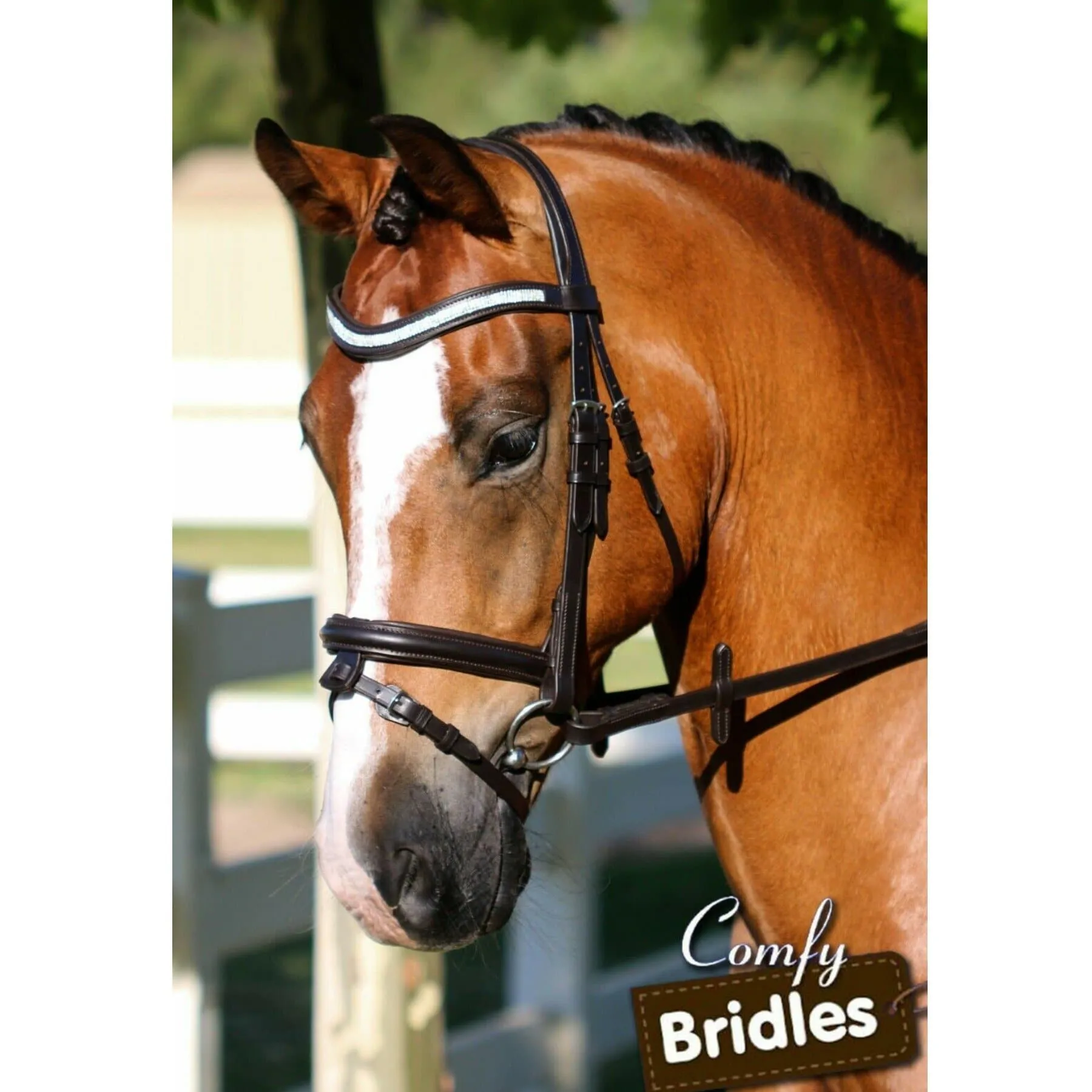 FF Comfy 4 Row Crystal Wave Snaffle Bridle