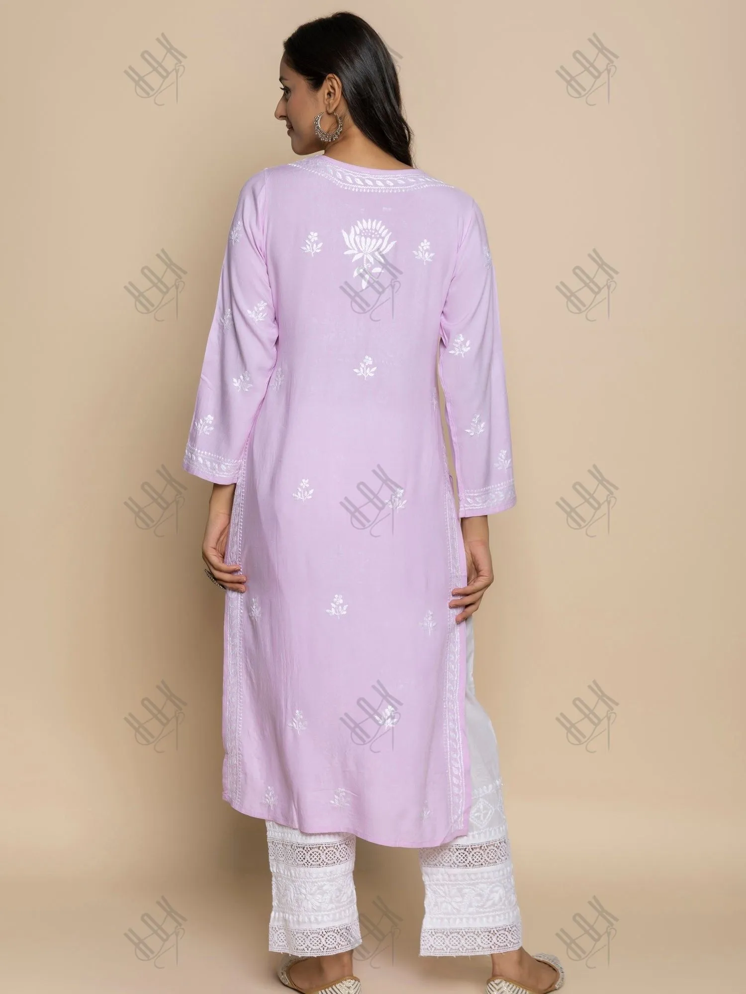 Fizaa Kurta with Chikankari Hand Embroidery Pink