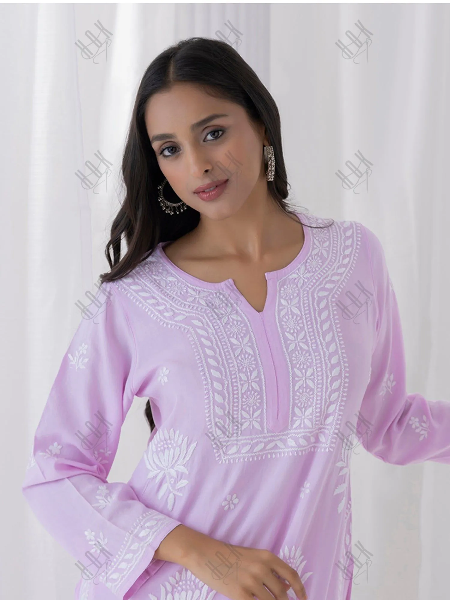 Fizaa Kurta with Chikankari Hand Embroidery Pink