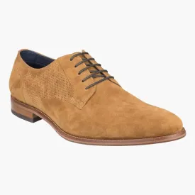 Flex Perf Plain Toe Derby - Tan - Suede