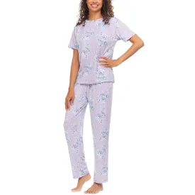 Flora Nikrooz Women's 2-Piece Super Soft Floral Print Top and Pants Pajama Set