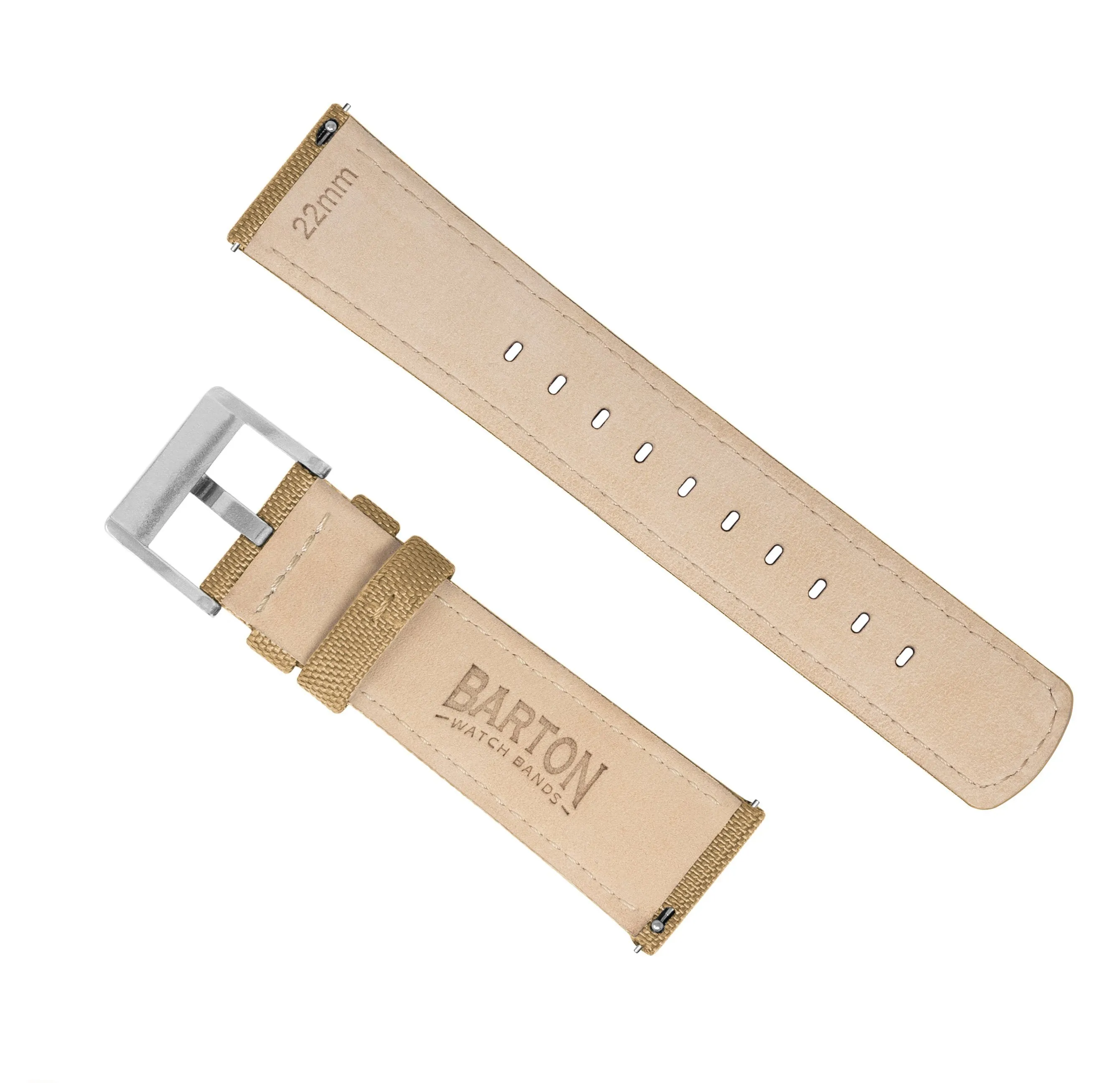 Fossil Gen 5 Sailcloth Quick Release Khaki Tan Watch Band