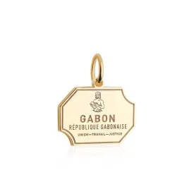 Gabon Passport Stamp Charm Solid Gold