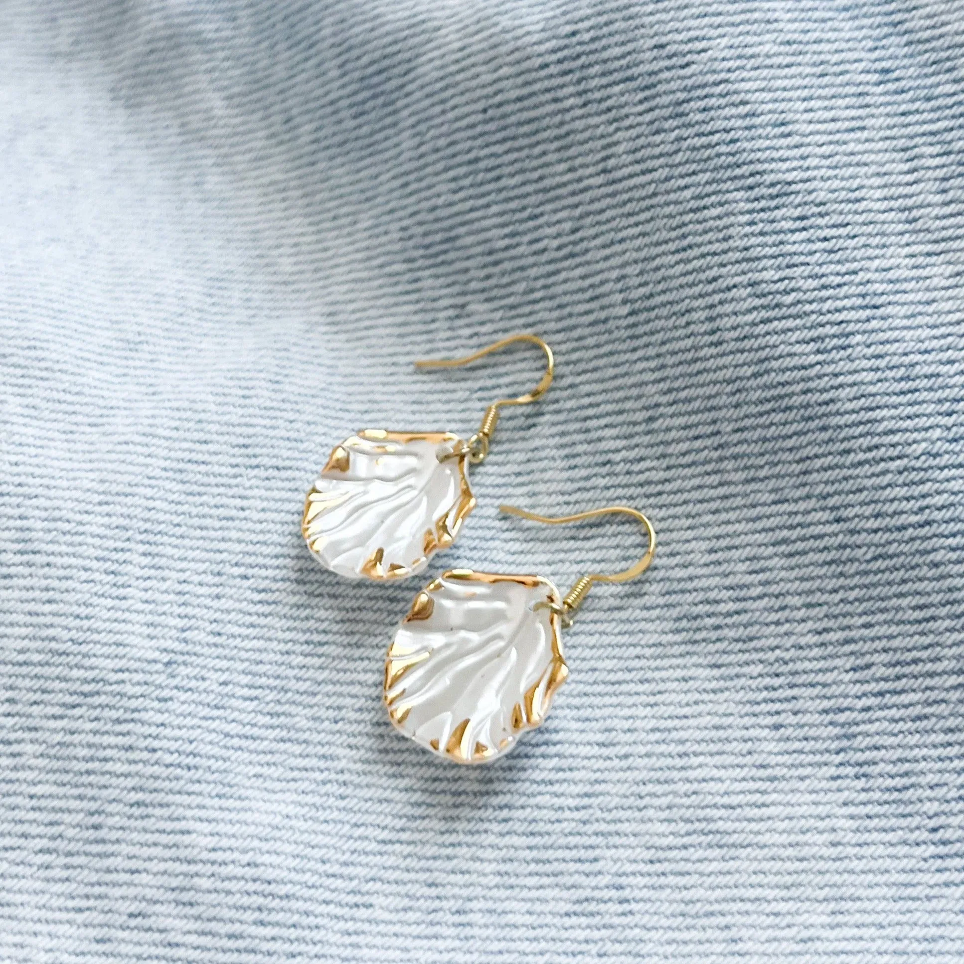 Gold Dipped Shell Earrings