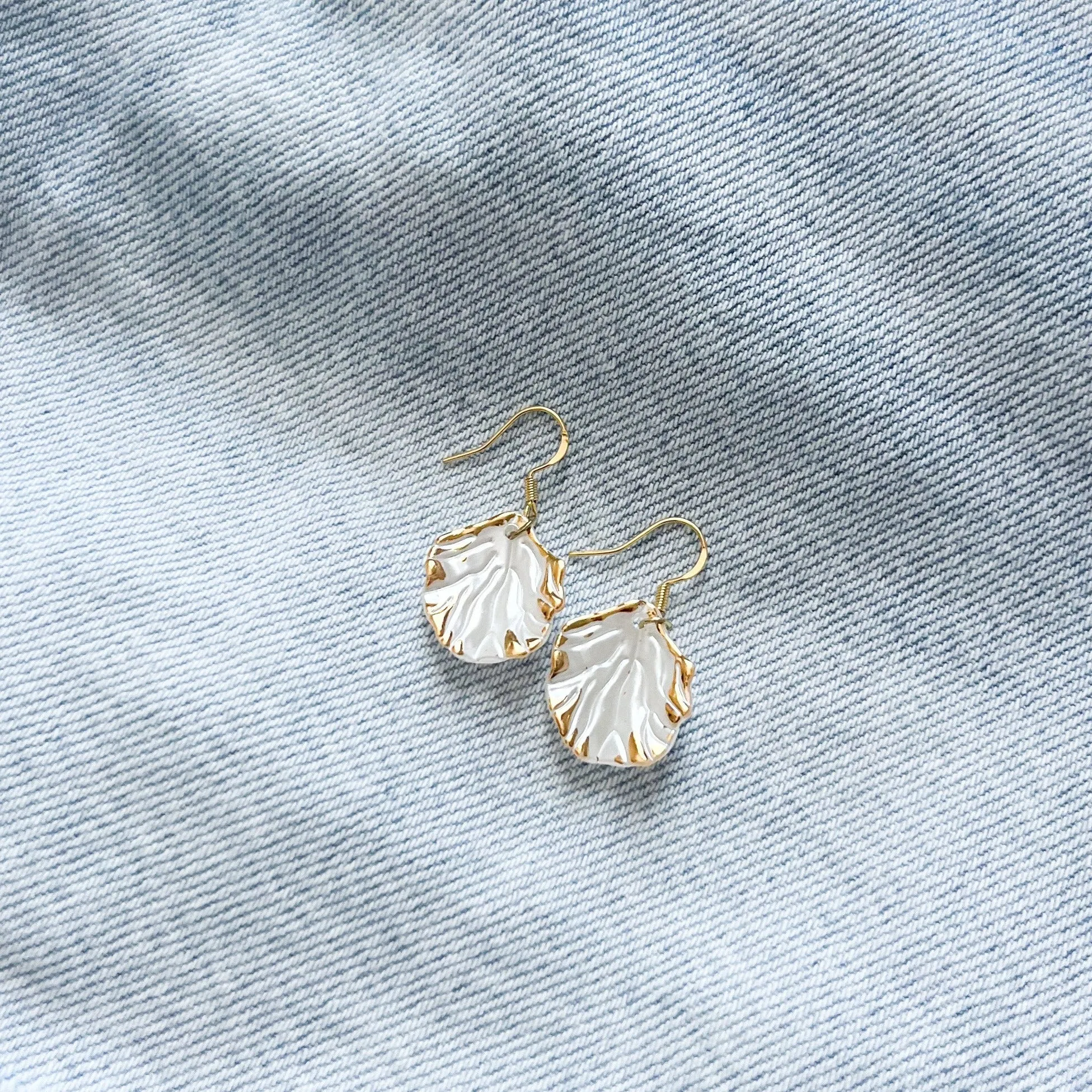 Gold Dipped Shell Earrings