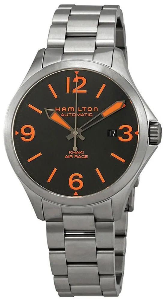 Hamilton Khaki Aviation Air Race Automatic Stainless Steel Black and Orange Dial Date Men’s Watch H76535131