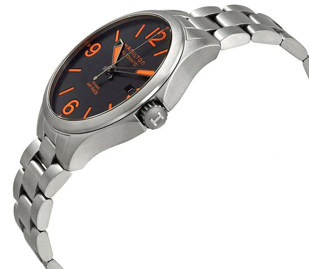 Hamilton Khaki Aviation Air Race Automatic Stainless Steel Black and Orange Dial Date Men’s Watch H76535131