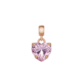 Heart Pink Crystal Charm RG