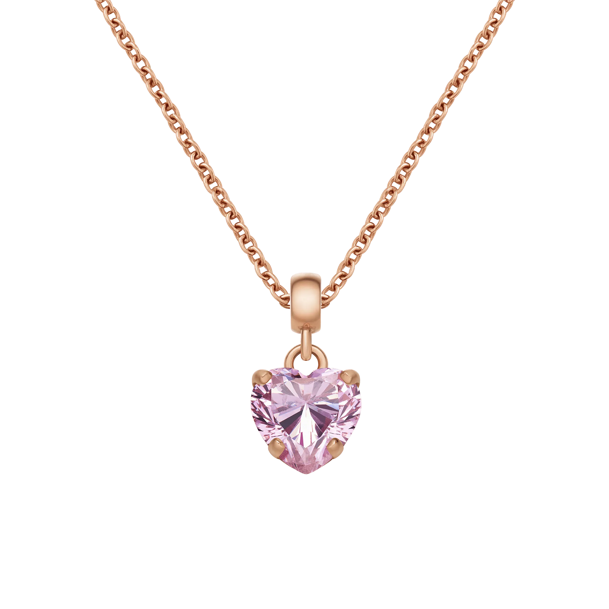 Heart Pink Crystal Charm RG