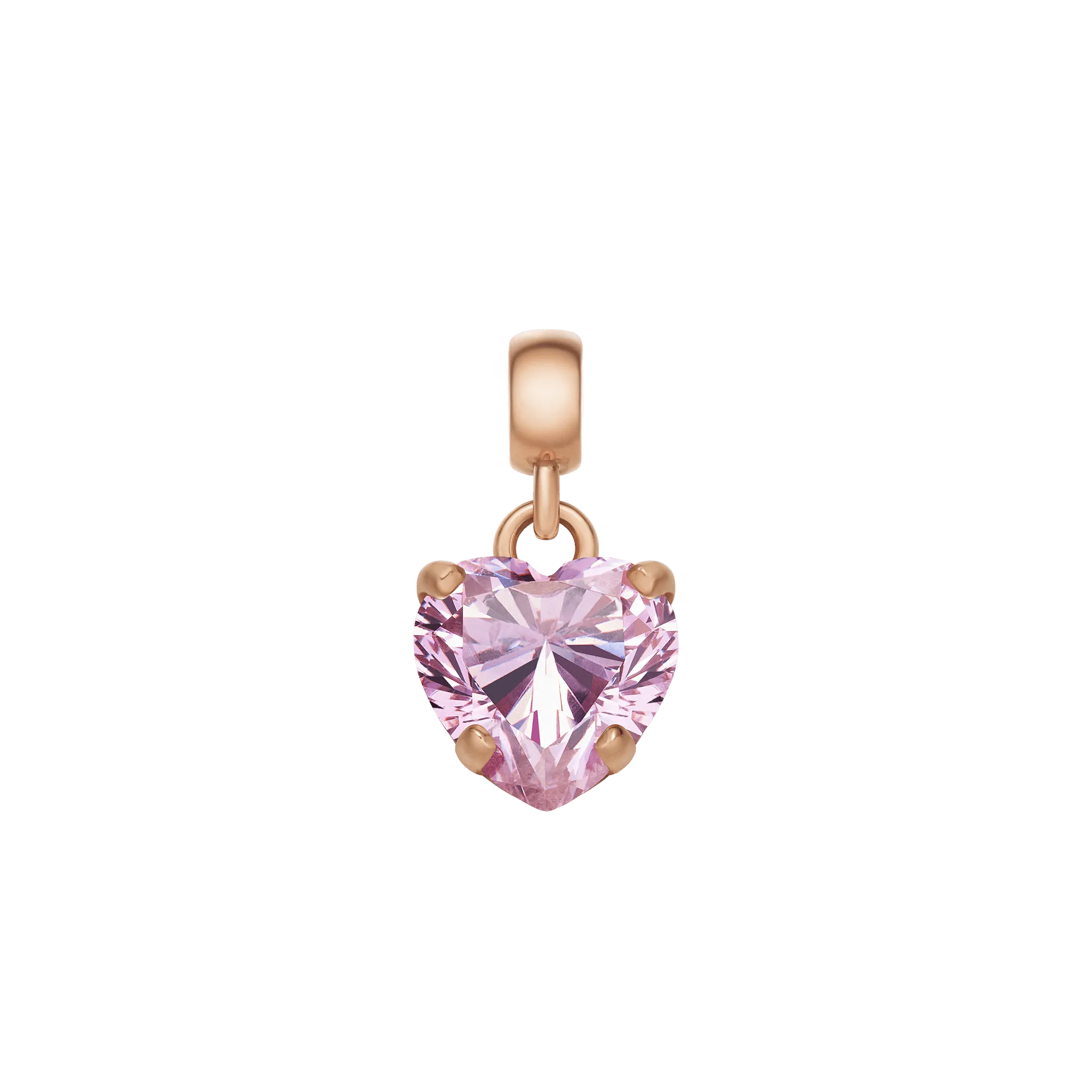 Heart Pink Crystal Charm RG