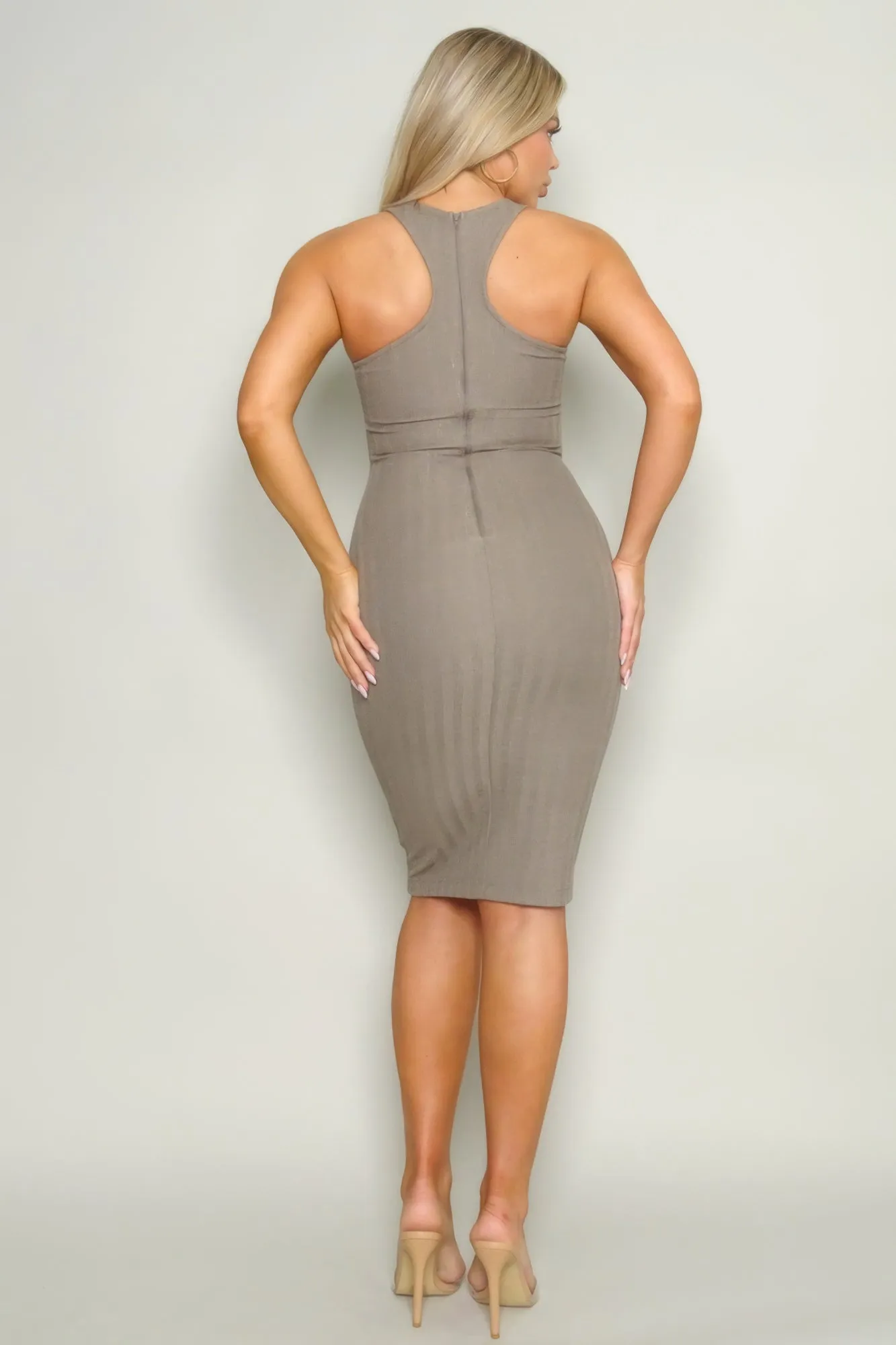 High Cut Racerback Midi Dress