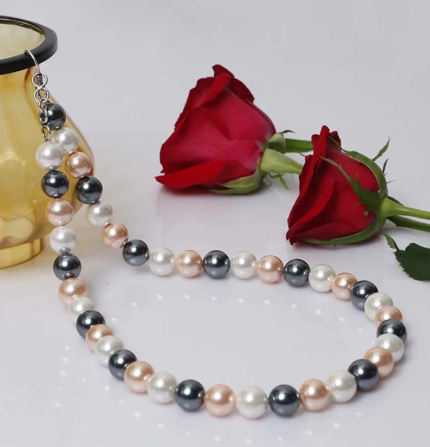 Imeora Multicolor 12mm Shell Pearl Necklace