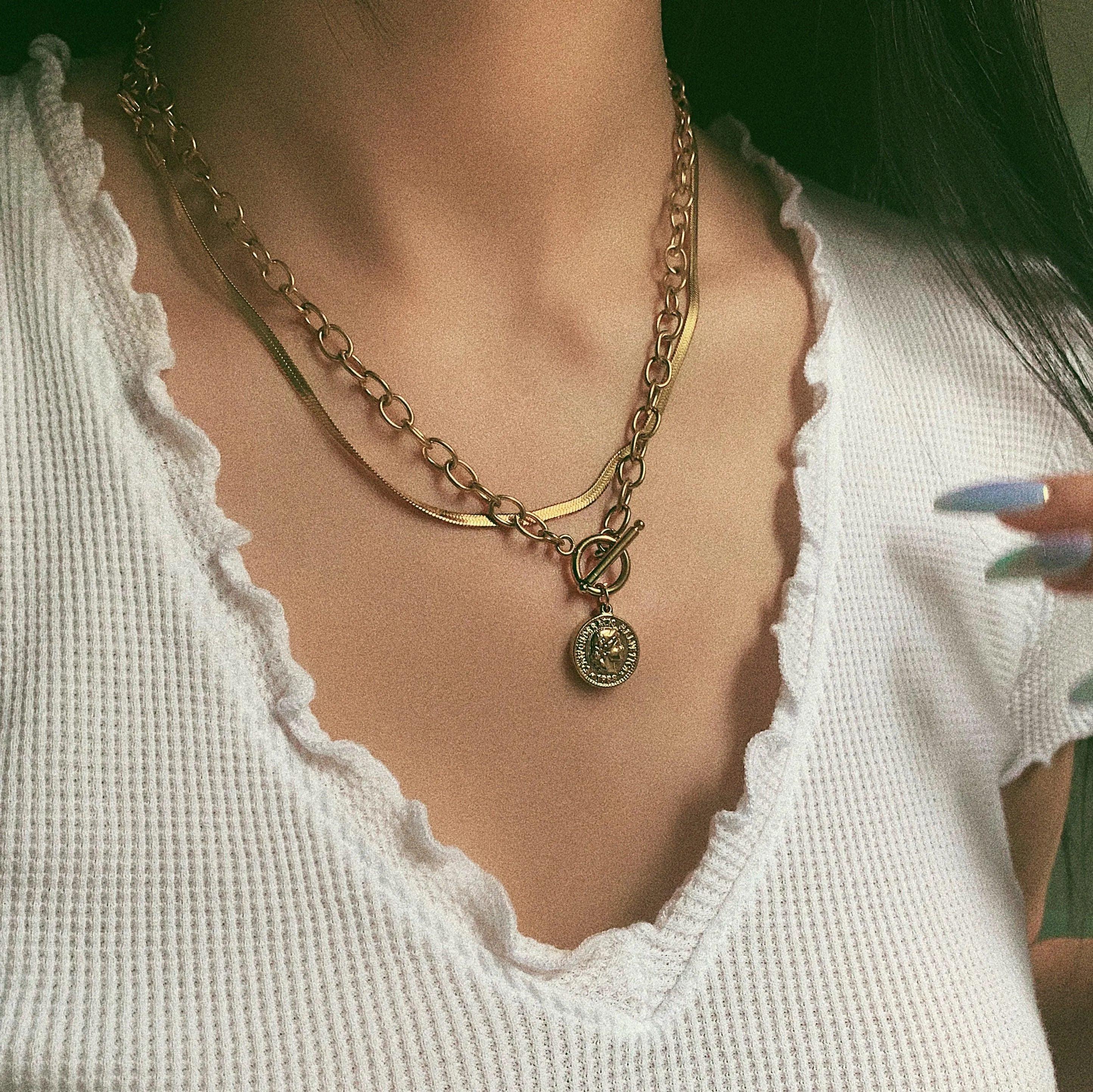 Imogen Coin Tbar Necklace