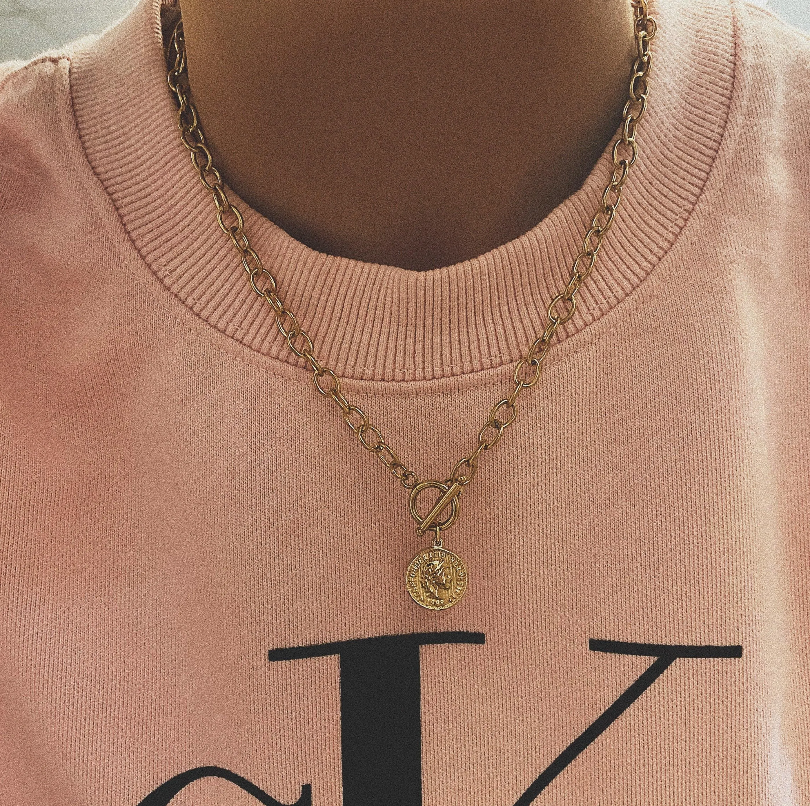 Imogen Coin Tbar Necklace