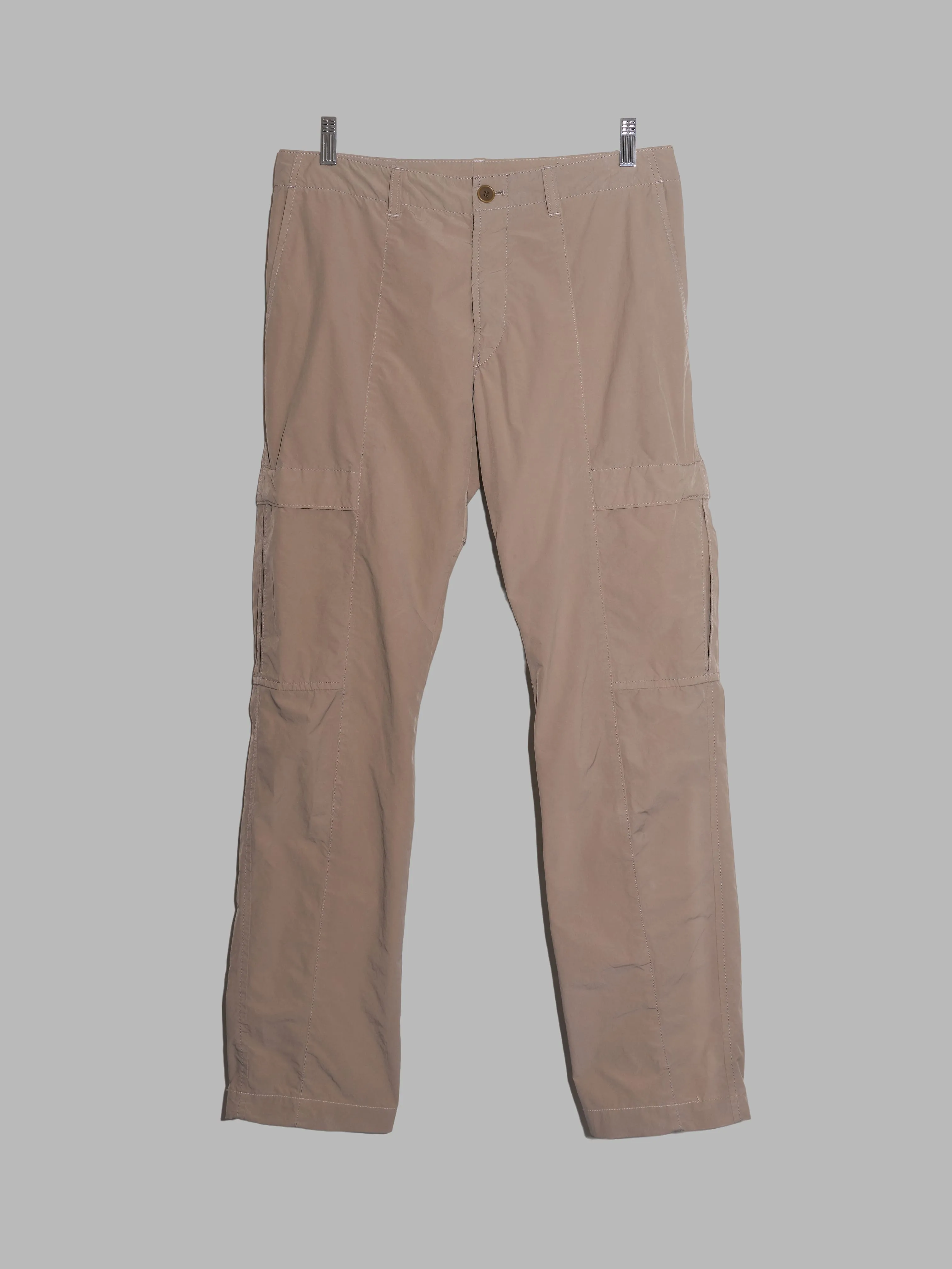 Issey Miyake Men spring 2012 beige polyester nylon slim cargo pants - size 2 S M