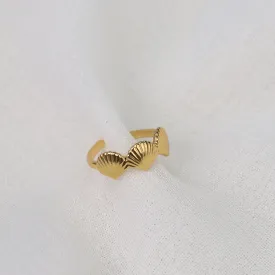 Java | Gold Plated Shell Adjustable Ring