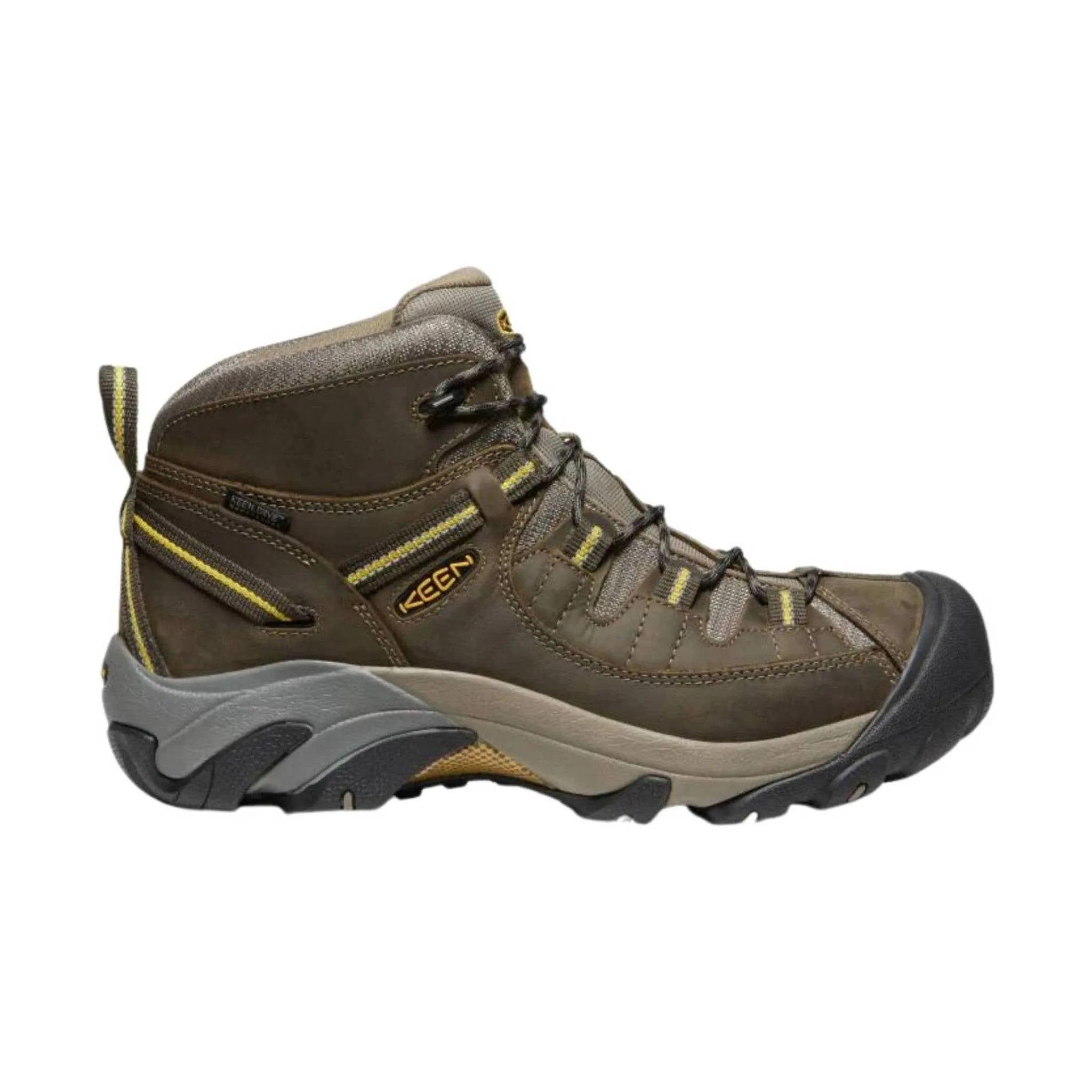 KEEN Men's Targhee II Waterproof Mid Boot - Black Olive/ Yellow