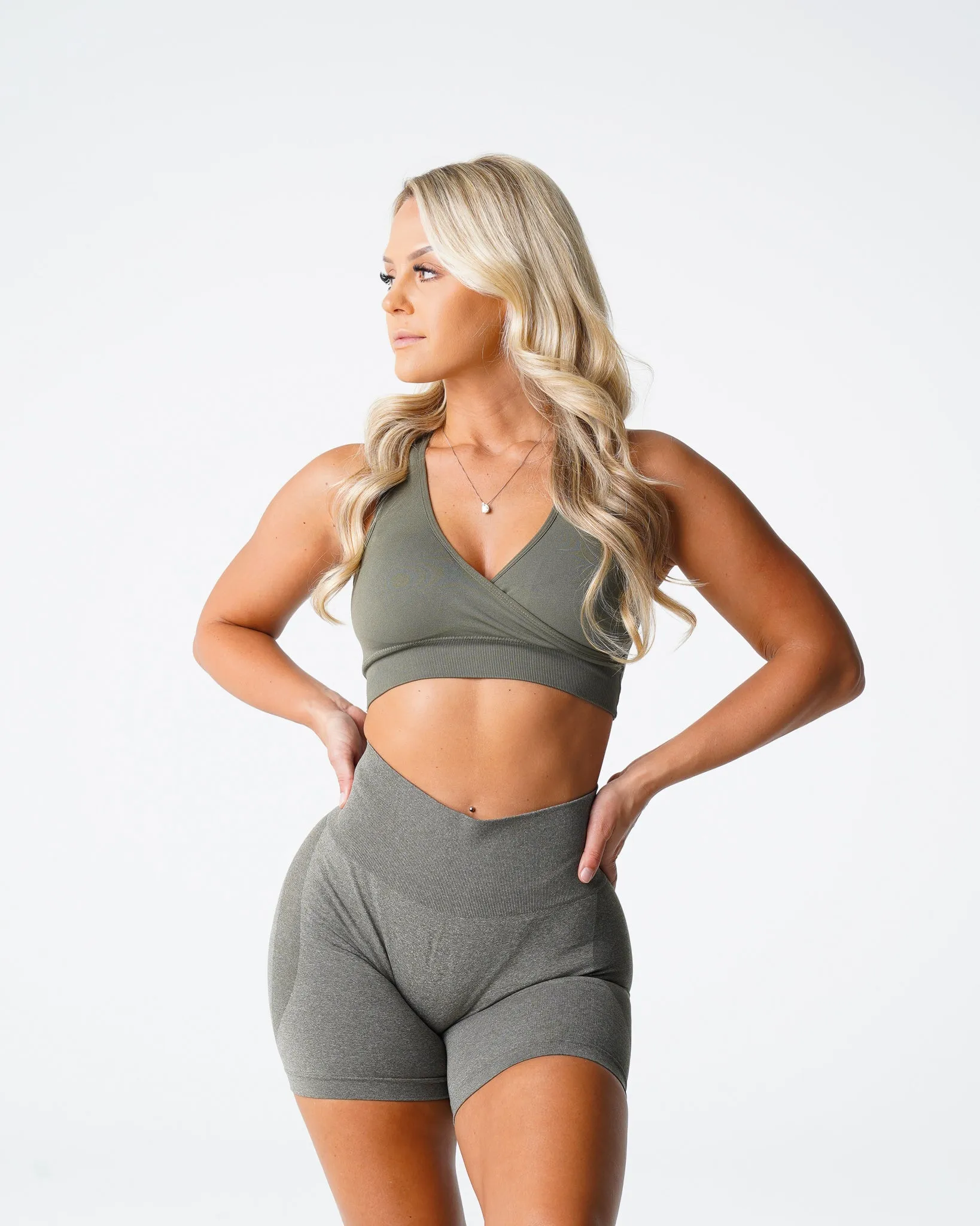 Khaki Green Pursuit Seamless Bra