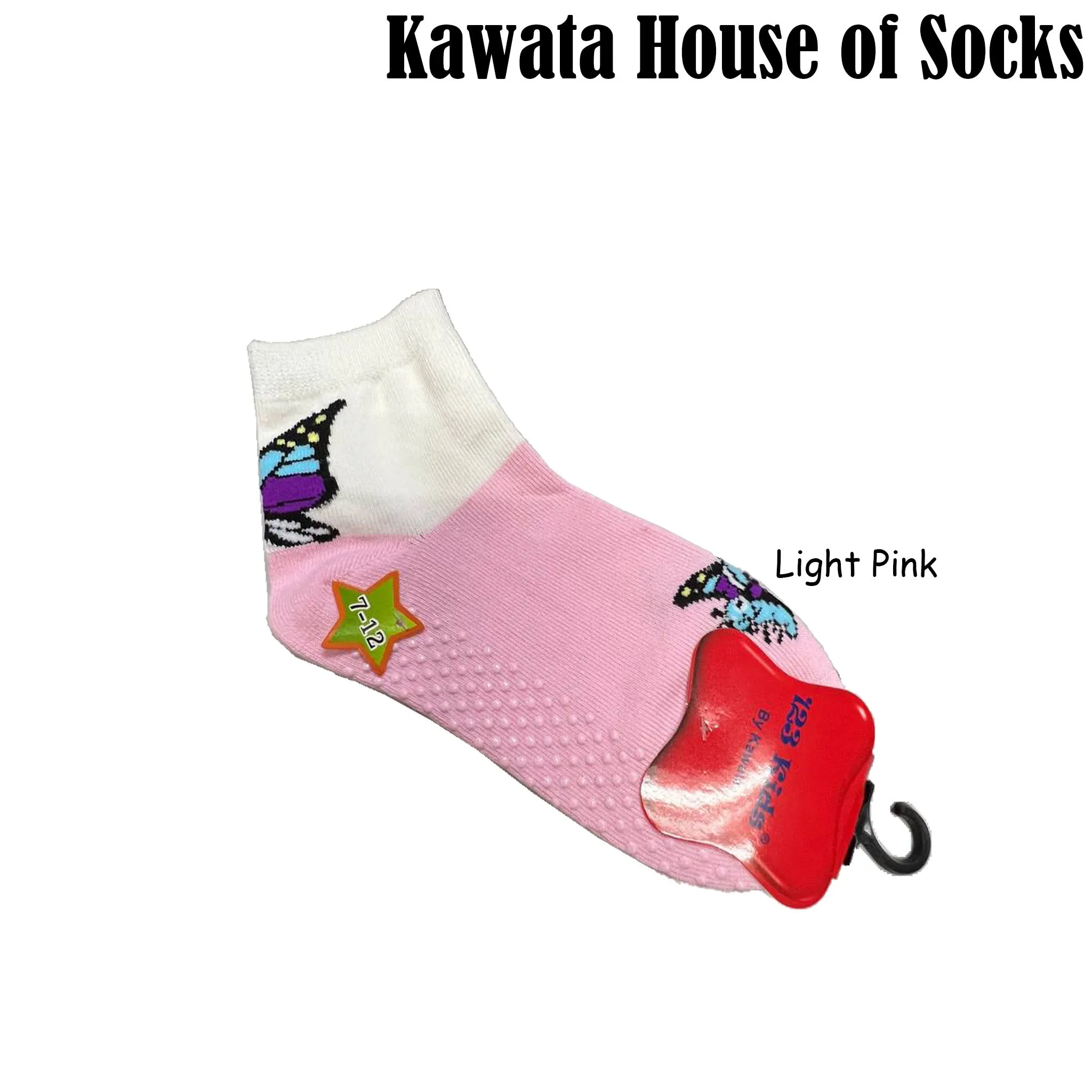 Kids Anti Slip Quarter Butterfly Socks