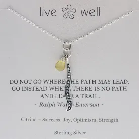 Leave A Trail Emerson Quote Necklace