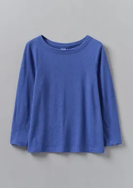 Lia Garment Dyed Boat Neck Tee | Cobalt