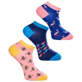 Love Sock Company 3 Pair Colorful Fun Patterned Ankle Socks Bundle 2 (Unisex)