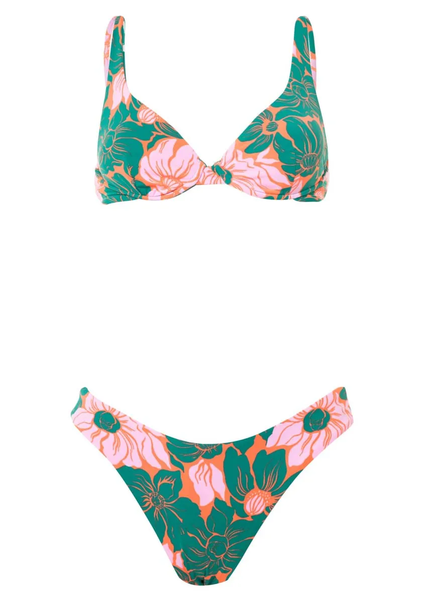 Maaji Floral Stamp Flirt Thin Side Bikini Bottom