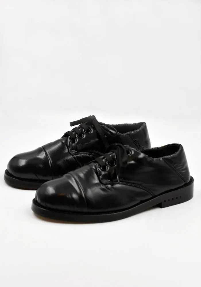 MARNI ALMR003403 PUFFY PADDED NYLON LACED SHOES BLACK