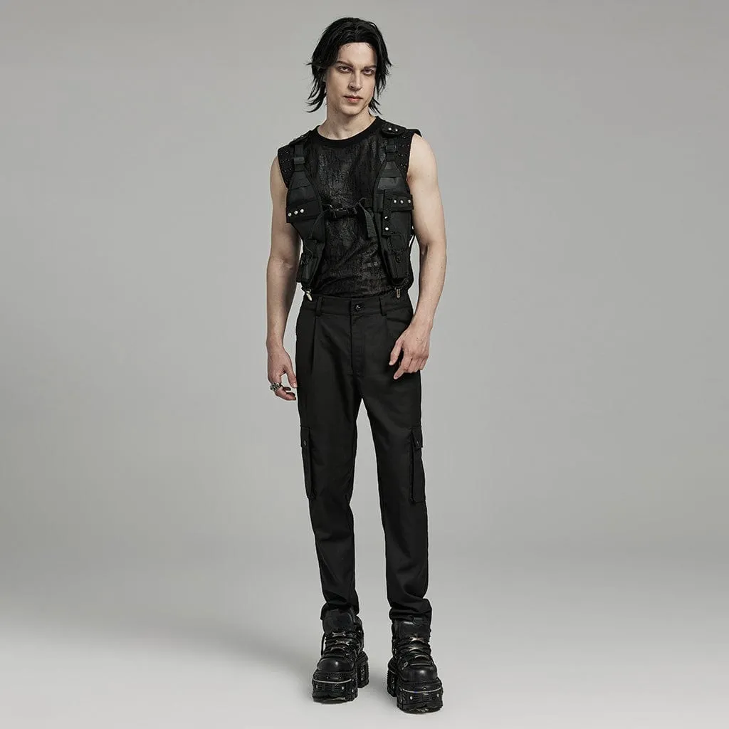 Men's Punk Big-pocket Skull Pants