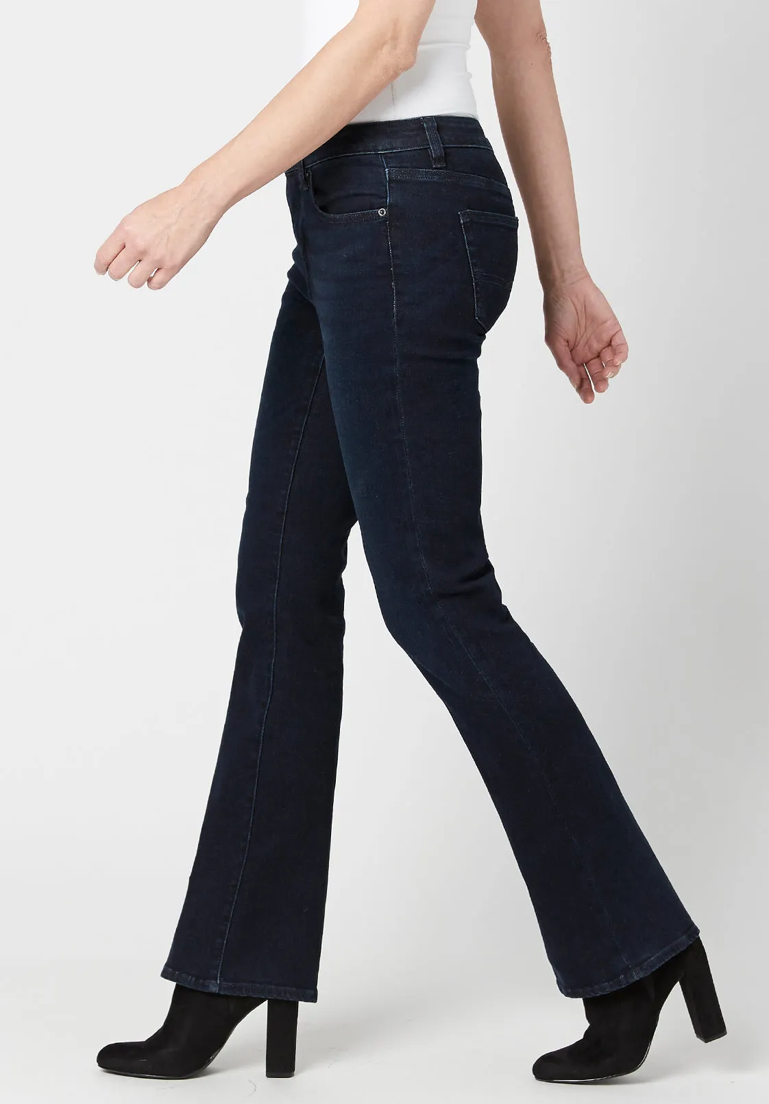 Mid Rise Bootcut Queen Women's Jeans in Dark Blue - BL15832