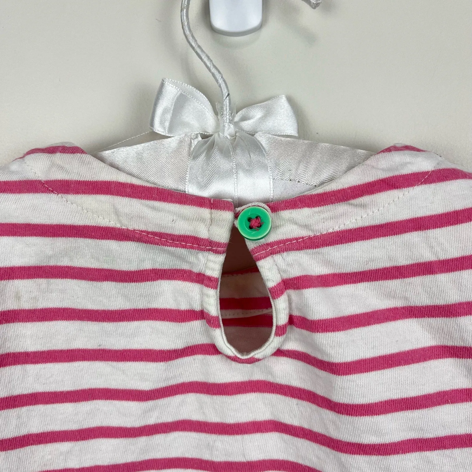 Mini Boden Pink Stripe Sequin Seashell Dress 3-4