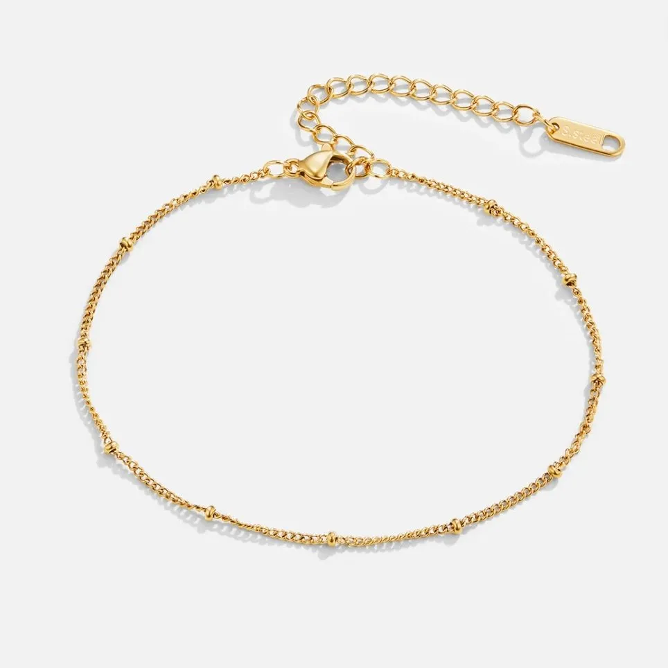 Mira Beaded Gold Anklet