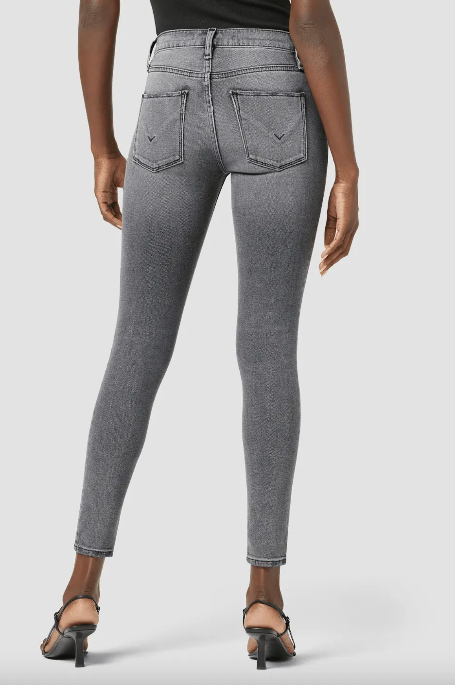 Nico Midrise Super Skinny Ankle Jean in Stone Grey by Hudson