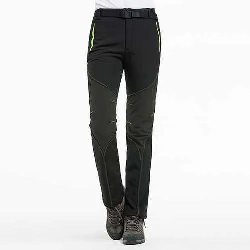 Outdoor Water-repellent Soft Shell Pants Men's Warm Fleece Lining Sport Climbing Pants