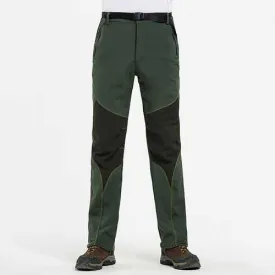 Outdoor Water-repellent Soft Shell Pants Men's Warm Fleece Lining Sport Climbing Pants