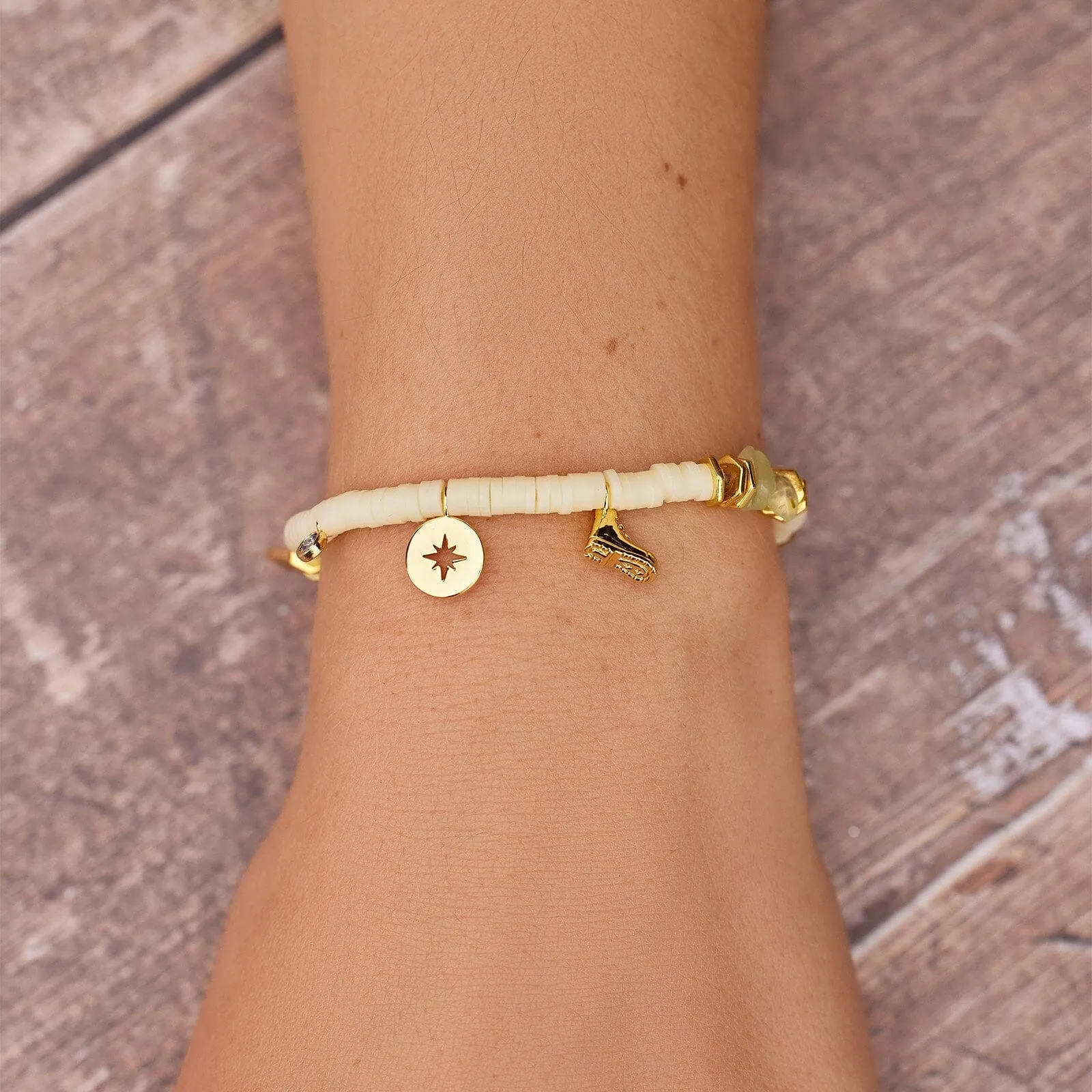 Outdoorsy Gals Vinyl Disc Stretch Bracelet