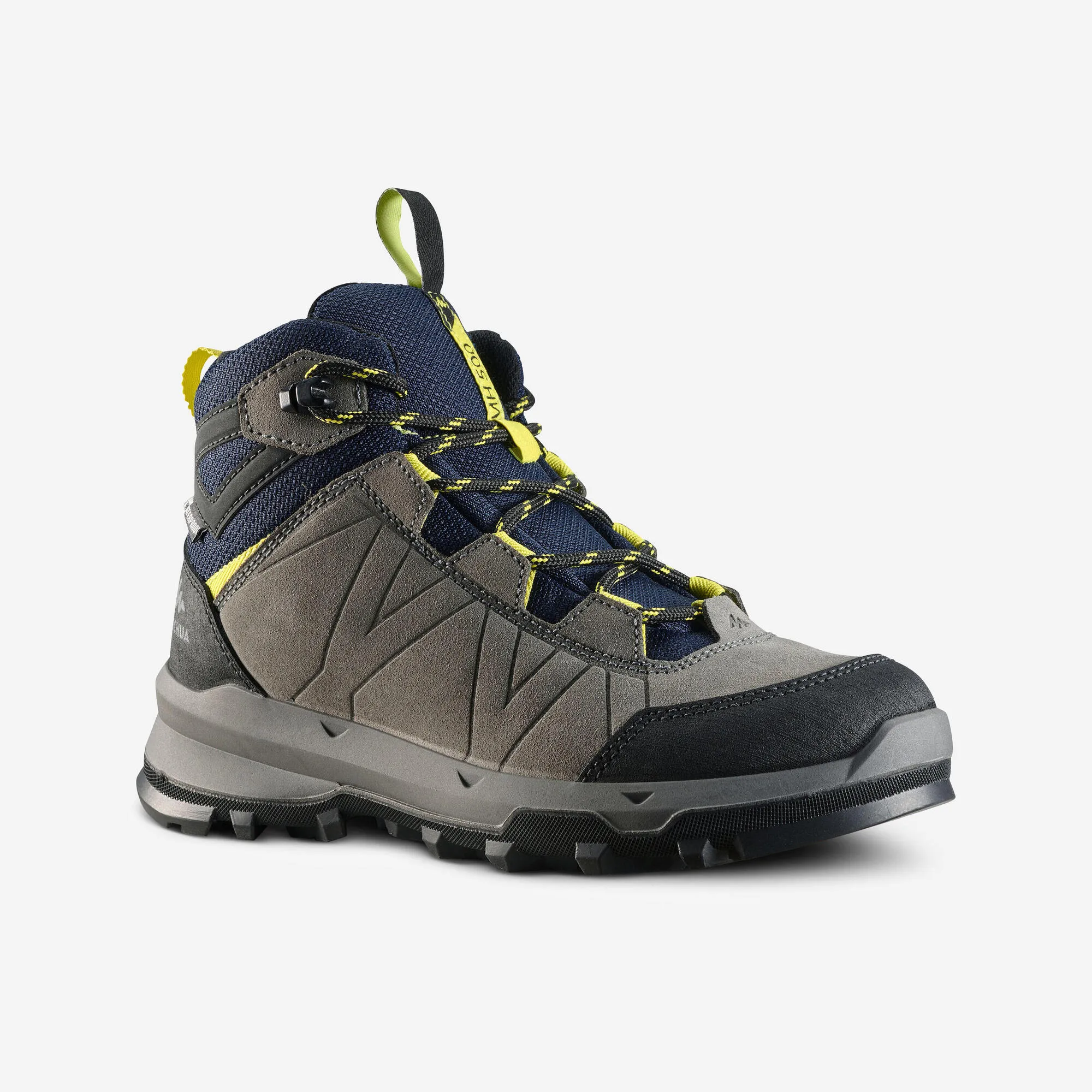 Quechua Kids' Waterproof Mountain Walking Boots 10-6 MH500 Blue Grey