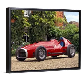 "1952 Ferrari 375 'Indianapolis' Formula 1/AAA Championship Trail Racing Singl" Black Float Frame Canvas Art