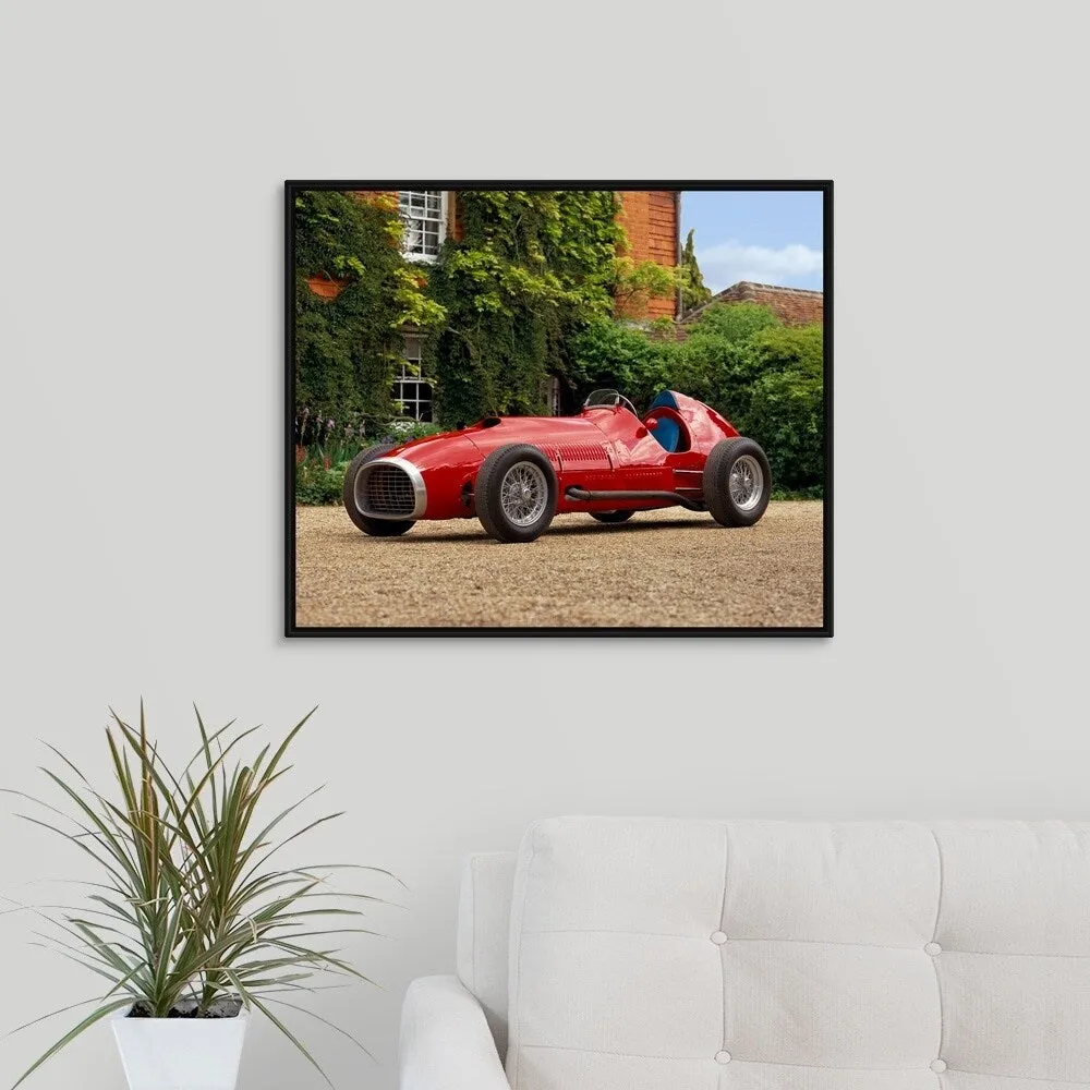 "1952 Ferrari 375 'Indianapolis' Formula 1/AAA Championship Trail Racing Singl" Black Float Frame Canvas Art