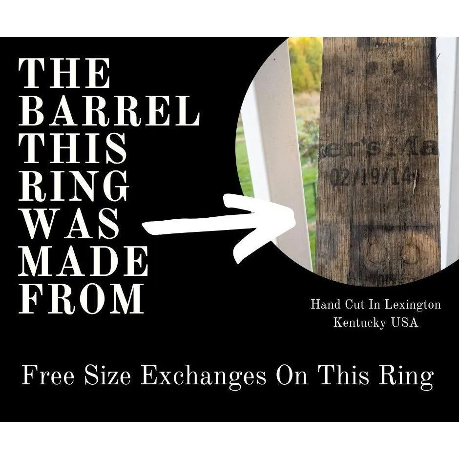 "The Louisville" Kentucky Straight Bourbon Whiskey Barrel Tungsten Ring