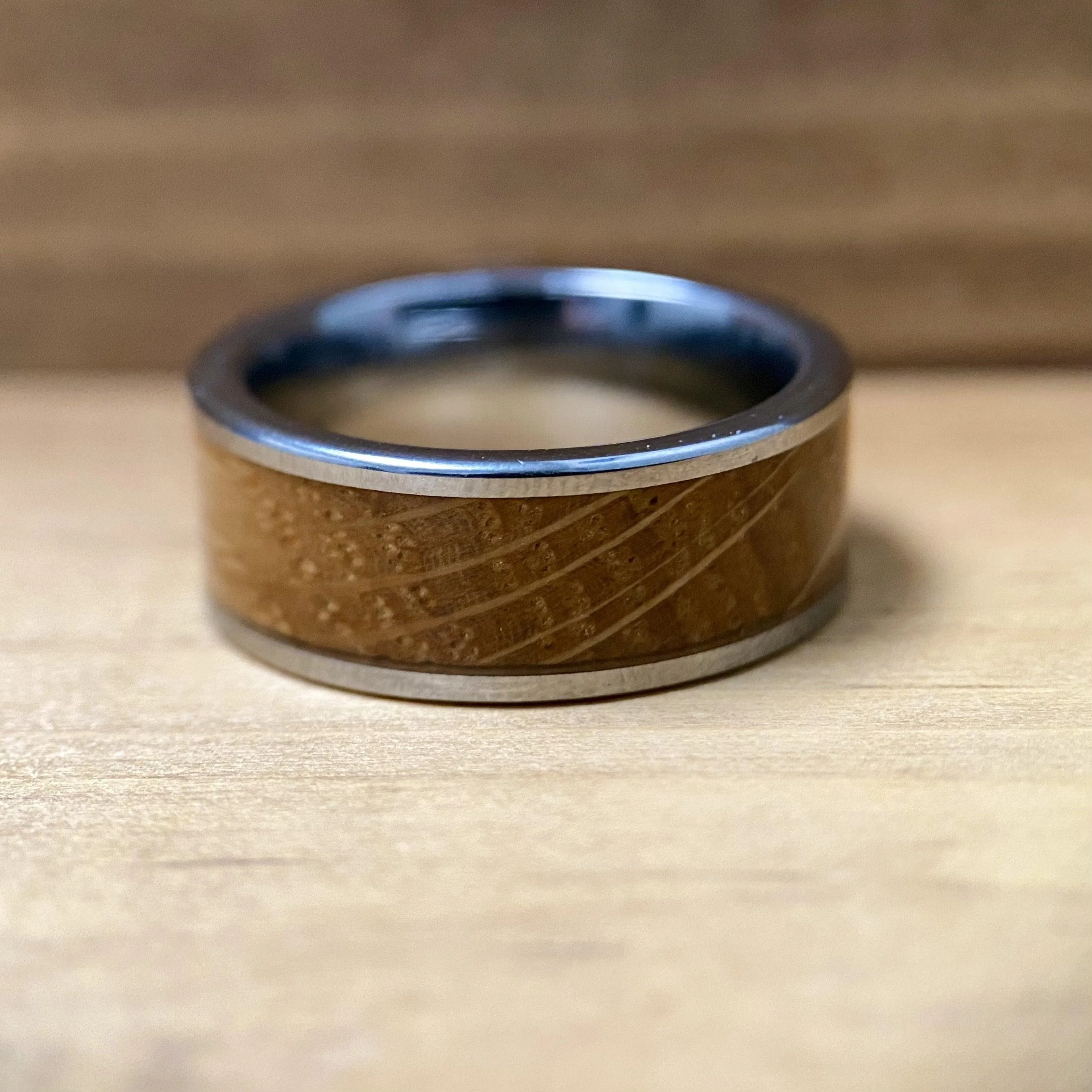 "The Louisville" Kentucky Straight Bourbon Whiskey Barrel Tungsten Ring