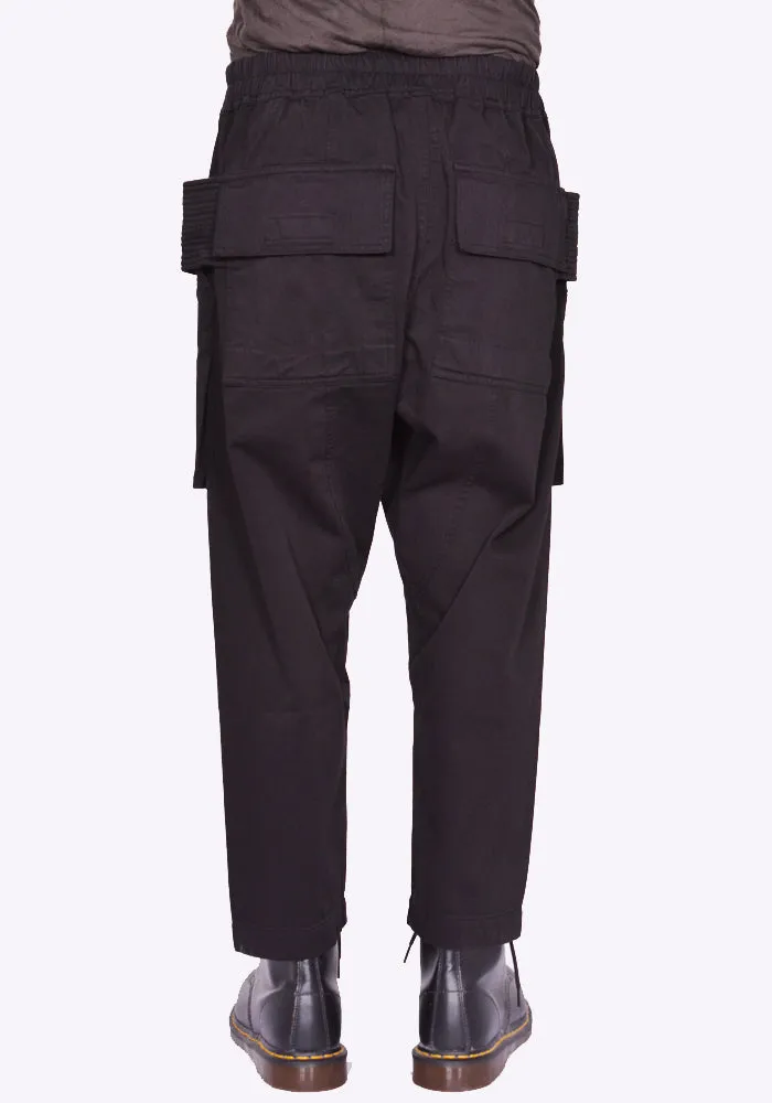 RICK OWENS DRKSHDW DU02D2371 TW CREATCH CARGO CROPPED PANTS BLACK (New Season FW24)