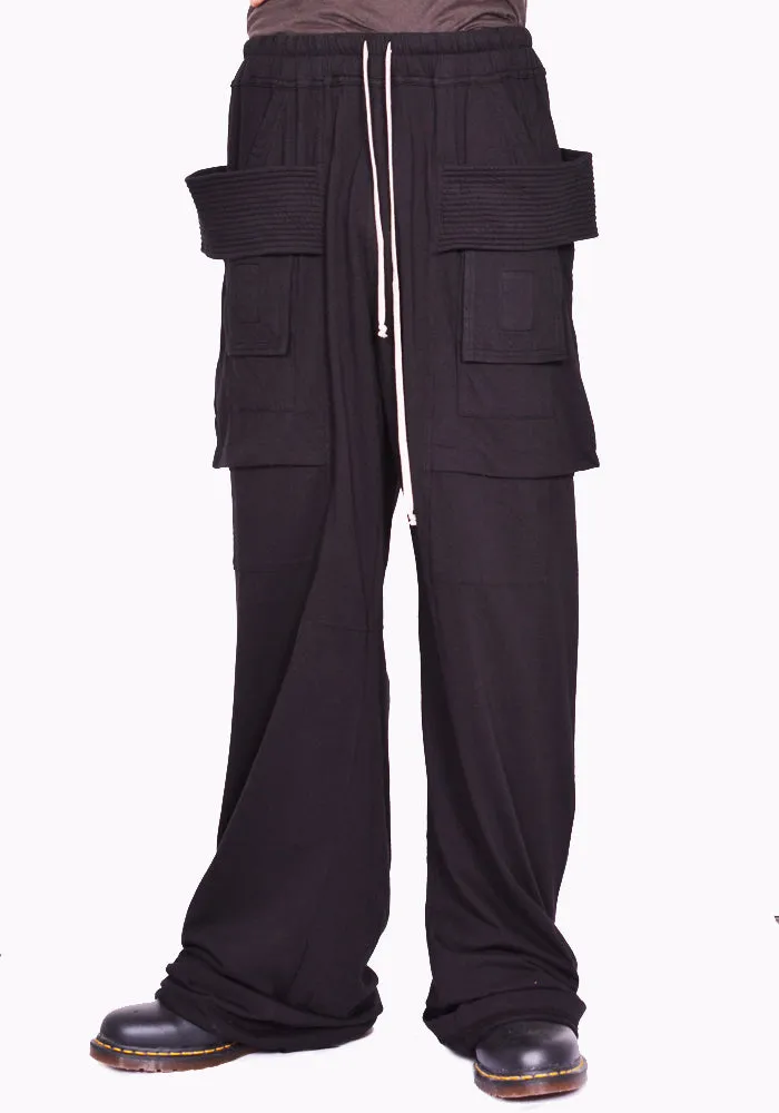 RICK OWENS DRKSHDW DU02D2394 RN CREATCH WIDE CARGO PANTS BLACK (New Season FW24)